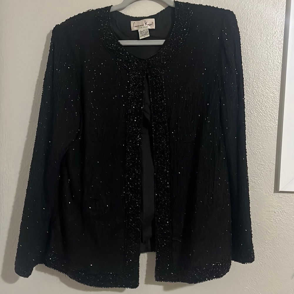 Vintage black beaded cardigan/blouse
